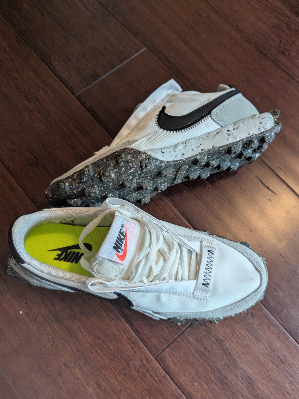 Nike Women's Waffle Racer Crater in "Summit White/Black" (Style Code: CT1983-104